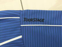 TOURSTAGE ツアーステージ◆LL◆ボーダー柄ビックロゴ＆文字刺繍ストレッチ長袖ハイネックシャツ◆ブリヂストンスポーツ㈱ 美品_画像4