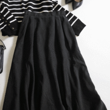 新品■Bonjour Saganボンジュールサガン■ピーチスキンバルーンスカート 黒♪ボリューム感が魅力♪リラクシーな穿き心地_画像3