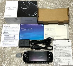 〈画面ヤケなし・動作確認済み・最終型〉PSP-3000 本体 ピアノブラック＋メモリースティック 2GB PlayStation Portable 薄型