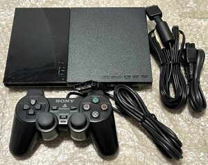 〈動作確認済み〉PS2 プレイステーション2 SCPH-90000CB チャコールブラック 薄型 最終型 本体 プレステ2 PlayStation