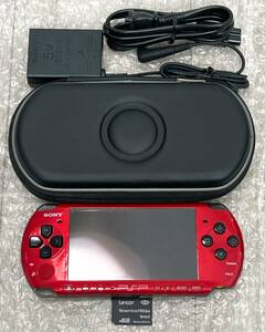 〈良品・動作確認済み・最終型〉PSP-3000 本体 レッド/ブラック＋充電器＋メモリースティック PlayStation Portable 薄型 バリューパック