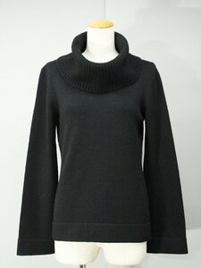 大きいサイズ未使用品 アンタイトル ウール100％タートルネック長袖ニットセーター 黒4 ri554