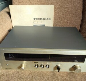 K84【稀少!!】Technics 《ST-3100》 取説付!! ナショナルテクニクス SOLID STATE FM/AM STEREO TUNER ステレオチューナー 通電のみ確認済 