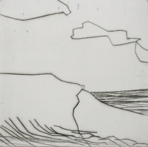 城景都『海（「百枚銅版画集」より）』エッチング　ed.7/100.　鉛筆サイン　シートのみ　1983年制作_画像2