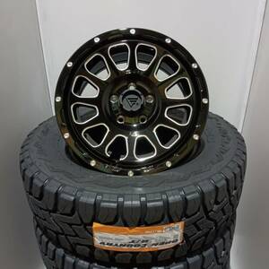 デルタフォース オーバル 7.0J-16+35 5/114 ブラックマシニング オープンカントリーR/T 215/70R16 ブラックレター デリカD5 エクストレイル