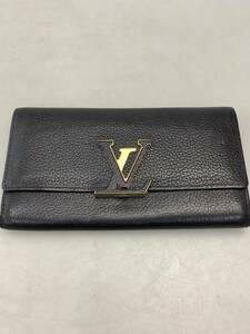 Y1911 LOUIS VUITTON ルイヴィトン M62367 ポルトフォイユ カプシーヌ 二つ折り 長財布 ウォレット ノワール ブラック系