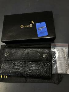 HB9540　 Crowz　クローズ　 長財布　 メンズ カイマン ウォレットチェーン付き 本革 レザー　 未使用品