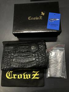 HB9551　 Crowz　クローズ　 折り財布　二つ折り メンズ カイマン ウォレットチェーン付き 本革 レザー　 未使用品