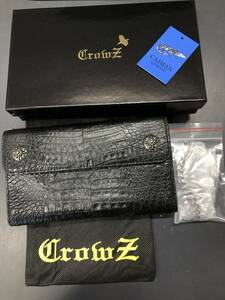 HB9556　 Crowz　クローズ　 長財布　 メンズ カイマン ウォレットチェーン付き 本革 レザー　 未使用品