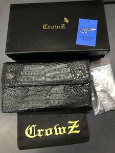 HB9558　 Crowz　クローズ　 長財布　 メンズ カイマン ウォレットチェーン付き 本革 レザー　 未使用品