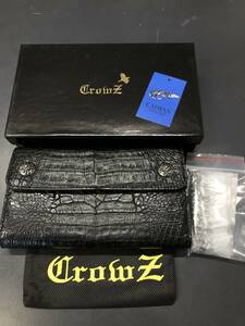 HB9561　 Crowz　クローズ　 長財布　 メンズ カイマン ウォレットチェーン付き 本革 レザー　 未使用品