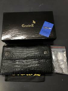 HB9563　 Crowz　クローズ　 長財布　 メンズ カイマン ウォレットチェーン付き 本革 レザー　 未使用品