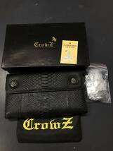 HB9571　パイソン　 Crowz　クローズ　 長財布　 メンズ ヘビ ウォレットチェーン付き 本革 レザー　 未使用品_画像1