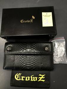 HB9581　パイソン　 Crowz　クローズ　 長財布　 メンズ ヘビ ウォレットチェーン付き 本革 レザー　 未使用品