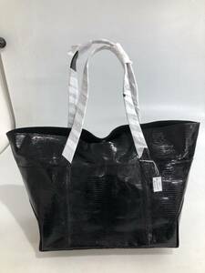  HB9763　リザード　 トカゲ革 トートバッグ レザー 鞄　ブラック　BLACK　黒　　バッグ　 