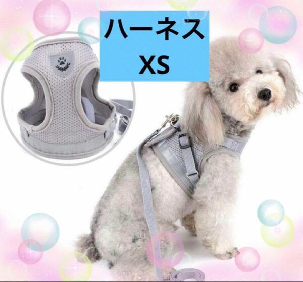 小型犬猫用ハーネスリードセットメッシュXS 1点限り！！グレー