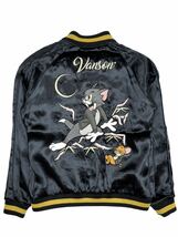 VANSON×TOM and JERRY トムとジェリー バンソン コラボ SKA レーヨン リバーシブル スカジャン TJV-2407 ブラック Lサイズ_画像4