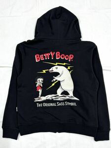 Betty Boop x BRAVE-MAN ベティ ブレイブマン コラボ 裏毛 ZIP パーカー BBB-2405 ブラック Lサイズ