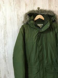 at893☆【GORE-TEX フーデッド ダウン ジャケット 緑】L.L.Bean エルエルビーン アウトドア S