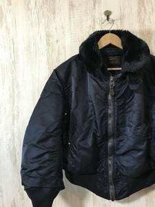 800☆【USA製 B-15C フライトジャケット】ALPHA INDUSTRIES アルファ ミリタリー 40 紺