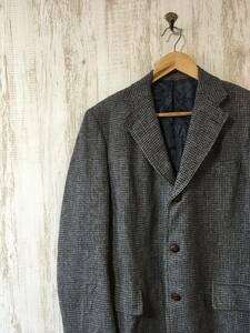 428☆【ヴィンテージ HARRIS TWEED ジャケット】Briggs ハリスツイード シングルブレザー グレー系