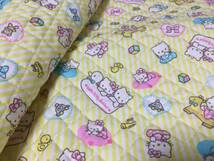 ★ラスト1枚◆日本製★廃盤レア★サンリオ♪キルティング♪HELLO KITTY★ハローキティ約107cm×約52cm 入学入園グッズ作成に　上質綿素材_画像1