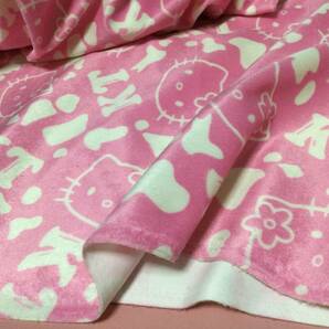 ★サンリオ♪高級素材★1998年頃製★超レア◆可愛いHELLO KITTY★ハローキティ約154cm×約50cm ♪ピンク★お洋服や入学入園グッズ作成に♪の画像8