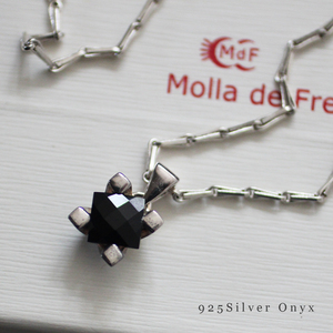Molla de Frenze MdF 925 シルバー オニキス ネックレス 10g レディース アクセサリー ジュエリー 銀 SILVER ファッション