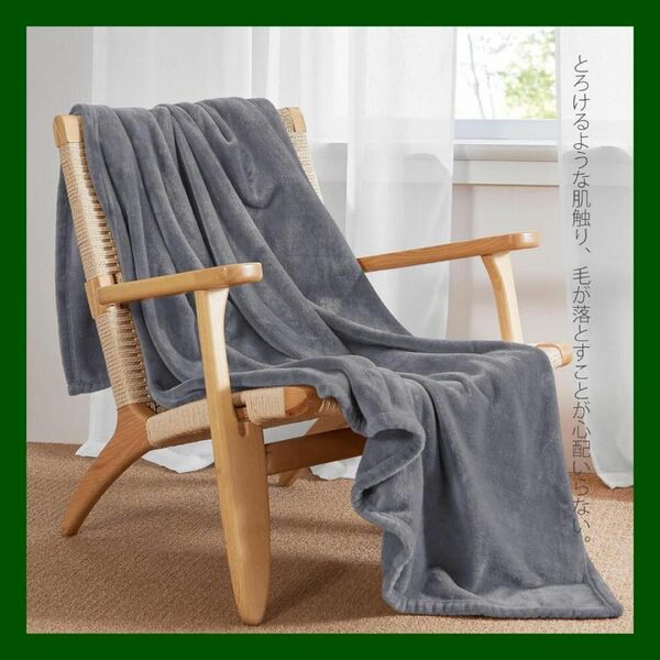 ブランケット 毛布 ひざ掛け フランネル シングルサイズ 130×150cm 静電気防止 洗濯可能 保温 防寒 寝具 ライトグレー