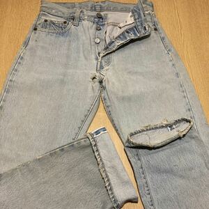  Levi's 501 damage Vintage pants 80s remake . old clothes Levi*s red ear chain stitch 