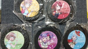 ■新品未開封■BanG Dream! ガールズバンドパーティ! レコード風 ラバーストラップ 各ドラマー　5人　セット！　ハロハピ Roselia ガチャ