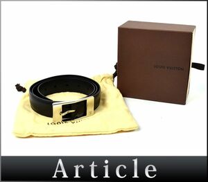 167645◆ LOUIS VUITTON ルイ ヴィトン サンチュール ミラージュ ベルト M9831 レザー 革 ブラック メンズ 箱 保存袋 小物/ G