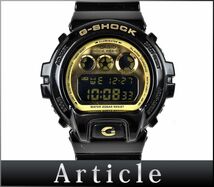 168865□動作確認済 CASIO カシオ G-SHOCK 腕時計 クォーツ DW-6900CB 樹脂 ブラック 黒 ゴールド メンズ デジタル スポーツ/ D_画像1