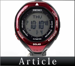 168059□動作確認済 SEIKO セイコー プロスペックス アルピニスト 腕時計 ソーラー S822-00A0 ブラックレッド メンズ デジタル/ D