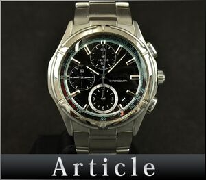 167950◆美品 動作確認済 SEIKO セイコー ワイアード クロノグラフ 腕時計 クォーツ デイト 7T92-0ML0 SS ブラック シルバー メンズ/ D