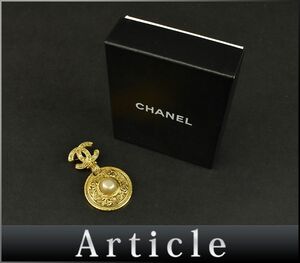 170049〇 CHANEL シャネル ココマーク ブローチ 94A GP フェイクパール ゴールド ホワイト レディース アクセサリー 箱付/ E