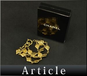 169564〇 CHANEL シャネル マトラッセ 3連ブレスレット 腕輪 GP ゴールド ひし形 レディース アクセサリー ヴィンテージ 箱付/ E