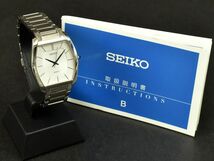 168364◆美品 動作確認済 SEIKO セイコー ドルチェ 腕時計 クォーツ 8J41-0AH0 トノー型 3針 アナログ SS シルバー メンズ/ D_画像2