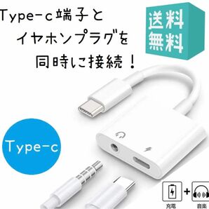 Type C イヤホン 変換アダプター USB C 変換ケーブル タイプC to 3.5mm イヤホンジャック 音楽+充電 同時