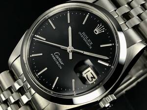 希少 ROLEX ロレックス オイスターデイト6694 ブラックミラー 手巻き 新品仕上OH済 ブレス、風防新品交換済 極上美品 メンズ 