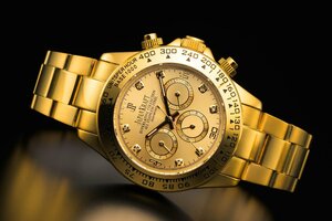 天然ダイヤモンド付き 新品 JAPANKRAFT ジャパンクラフト 正規品 自動巻き 腕時計 機械式 オール ゴールド ベルト ビジネスウォッチ
