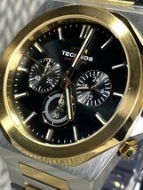 新品 テクノス TECHNOS 正規品 腕時計 アナログ腕時計 クオーツ ステンレス クロノグラフ 5気圧防水 多機能 ゴールド ブラック プレゼント_画像3