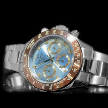 限定カラー 新品 テクノス TECHNOS 正規品 クロノフラフ 腕時計 天然ダイヤモンド付き アイスブルー コスモグラフ ダイバー腕時計 メンズ_画像6