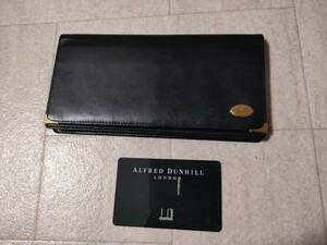 ■未使用■ dunhill ダンヒル レザー 二つ折り 長財布 ウォレット 札入れ カード入れ メンズ ブラック系 