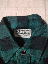 サイズ：M　日本製　WACKO MARIA ワコマリア シャツ バックチェーン刺繍 ブロックチェック ネルシャツ グリーン ブラック 緑黒　長袖シャツ_画像2