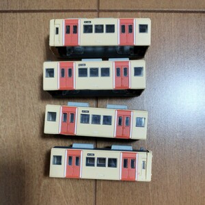 【ボディのみ　現状渡し】⑧Bトレ　Bトレイン　能勢電鉄　４両セット　　　鉄道　鉄道模型　Nゲージ　