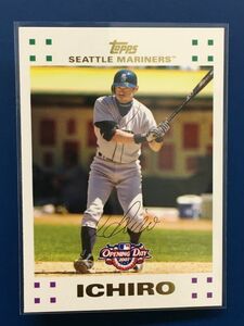 2007 Topps #154 Ichiro Opening Day イチロー　オープニングデイ　プリントサイン　カード　MLB　Seattle　Mariners　鈴木一朗