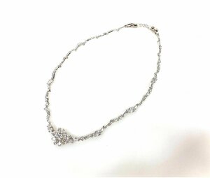 美品　スワロフスキー　SWAROVSKI　クリスタル　Gema　ミックスカット　フラワーモチーフ　ネックレス　シルバーカラー　YAS-10869