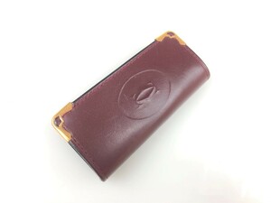 カルティエ　Cartier　マストライン　4連フック　キーケース　ボルドー　YS-604