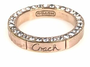 コーチ　COACH　ラインストーン　リング　指輪　サイズ11号　ピンクゴールドカラー　YAS-10848
